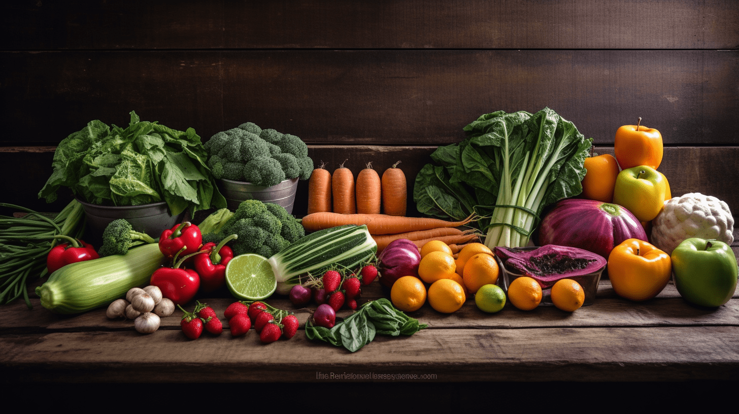 pgbailey_A_vibrant_image_of_a_variety_of_colorful_fruits_and_ve_b042130b-4f0e-48d1-b918-08179be195a5 Eat fruit and veg to lose belly fat